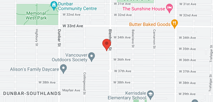 map of 3322 W 35TH AVENUE